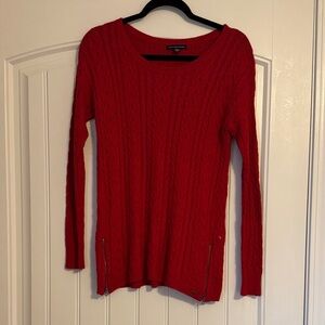 American Eagle Outfitters Red Sweater with Zipper Accents